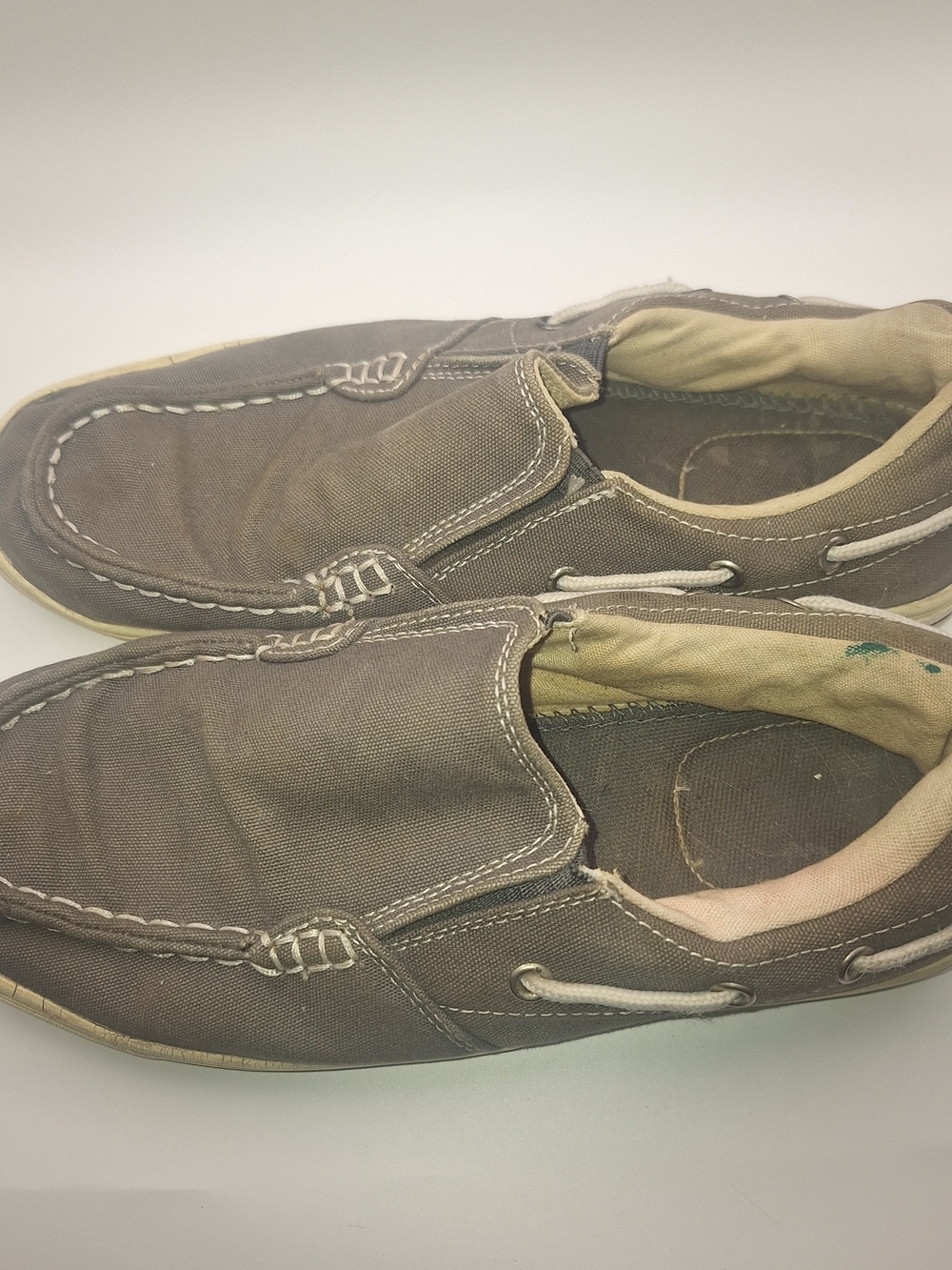 Dexter Size W9 Men's Casual Slip-On Canvas Boat Shoes in Grey